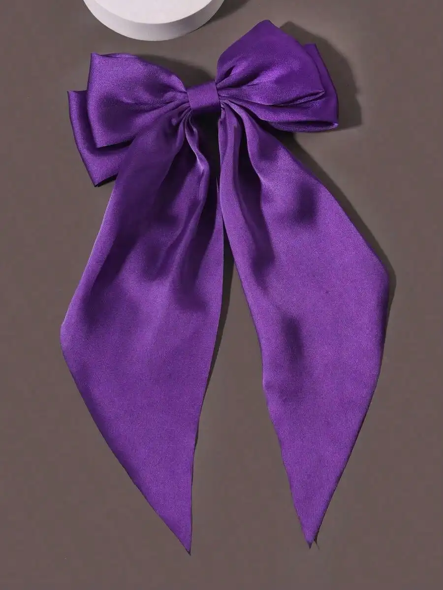 1Pc Elegant Large Satin Bow Hair Clip, Solid Purple Ribbon Bow Hair Barrette For Women, Versatile Valentine's Day Accessories
1Pc Elegant Large Satin Bow Hair Clip, Solid Purple Ribbon Bow Hair Barrette For Women, Versatile Valentine's Day Accessories