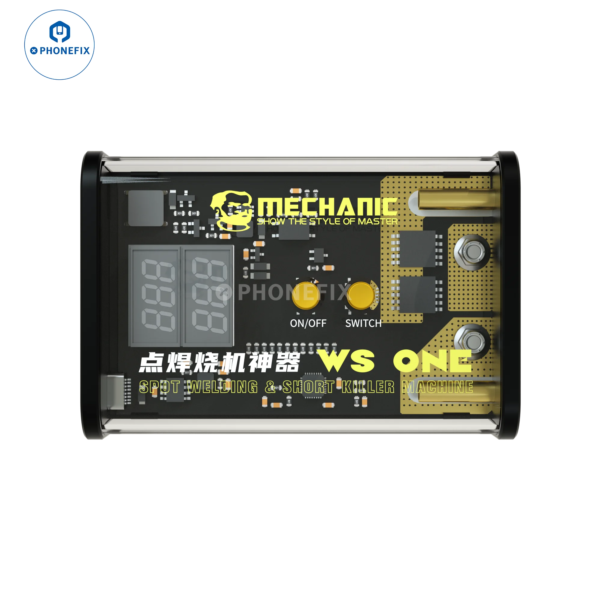 MECHANIC WS One 3 in 1 Spot Weilding Tool Battery charging Box Short Circuit Detector Multi-function Box for Mobile Phone Repair
MECHANIC WS One 3 in 1 Spot Weilding Tool Battery charging Box Short Circuit Detector Multi-function Box for Mobile Phone Repair