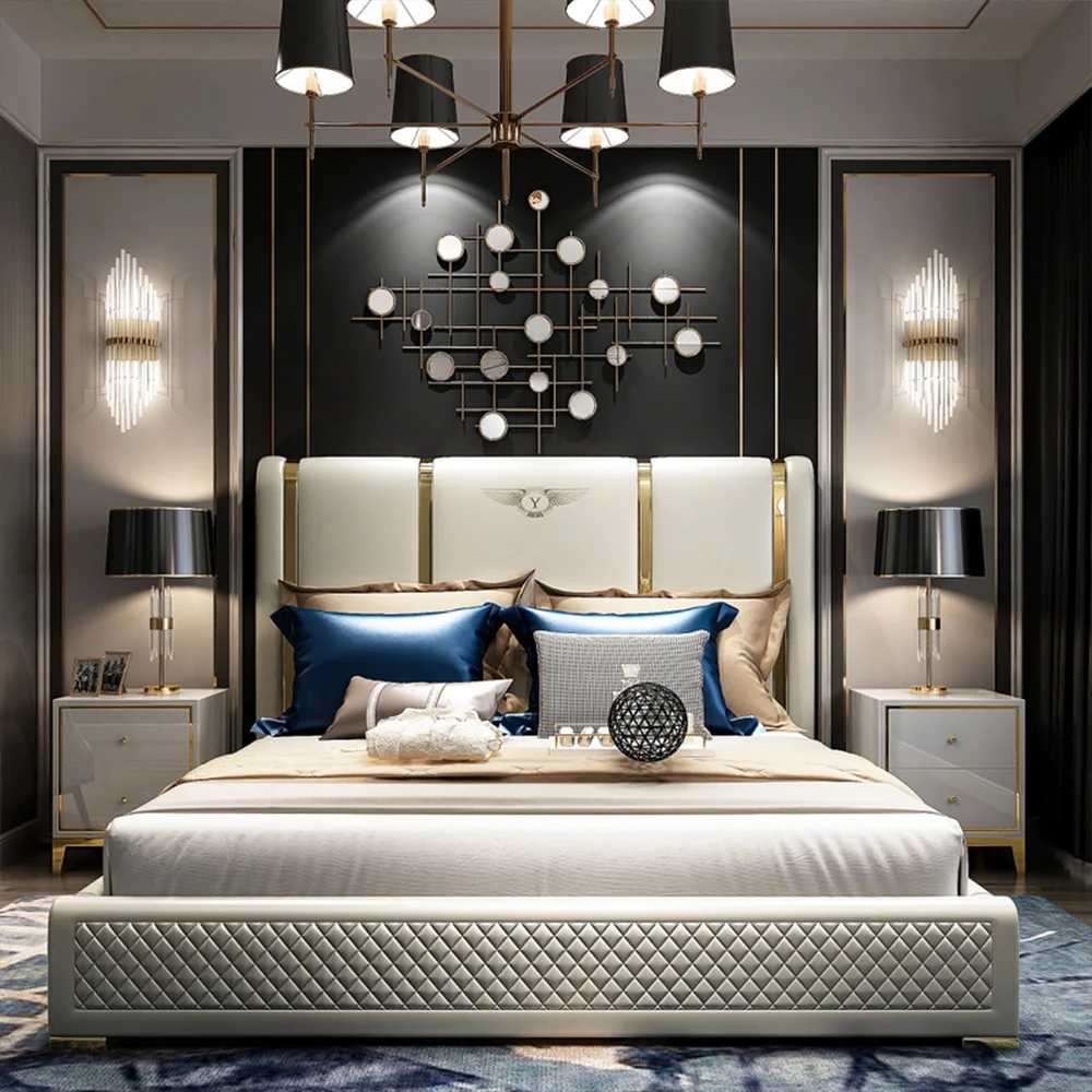 American Style Luxury Adult Room Wooden Frame King Size Bed Home Bedroom Furniture Queen Leather Comfort Storage Soft Bed
American Style Luxury Adult Room Wooden Frame King Size Bed Home Bedroom Furniture Queen Leather Comfort Storage Soft Bed