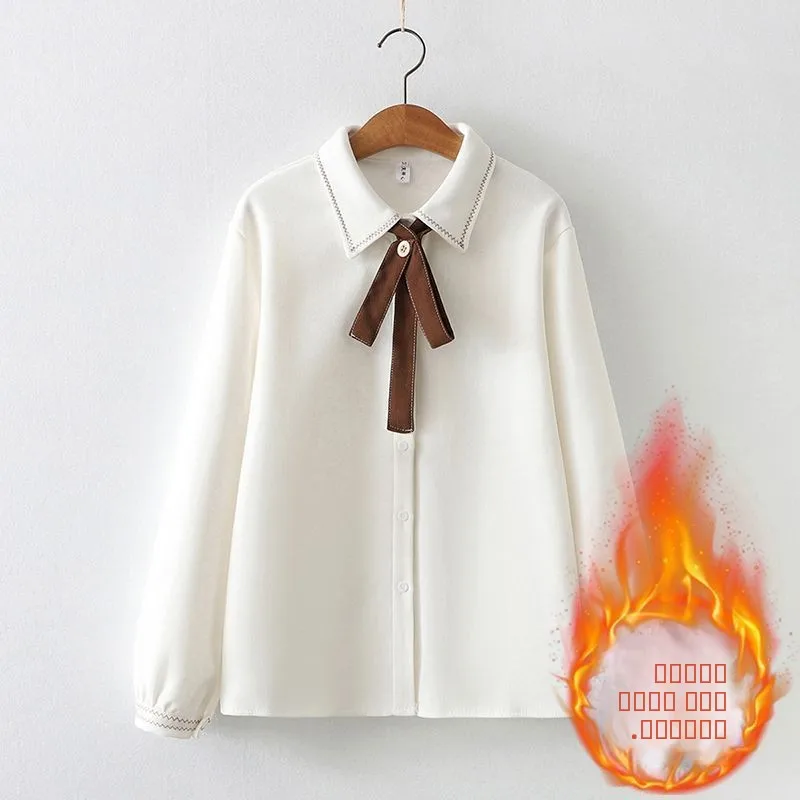 Thiened Corduroy Women's irt Knot Sweet Base irt Top Warmth Retro Sle Long Sve Collar Button Closure
Thiened Corduroy Women's irt Knot Sweet Base irt Top Warmth Retro Sle Long Sve Collar Button Closure