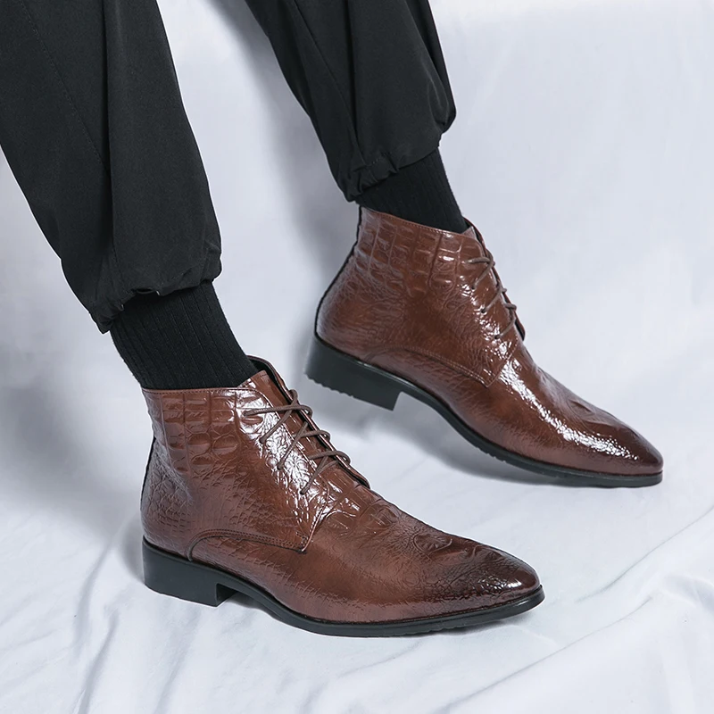 Classic Retro Mens Business Leather Boots Fashion Chelsea Boots Ankle Boots Short Dress Boots Crocodile Pattern Plus Size 38-48
Classic Retro Mens Business Leather Boots Fashion Chelsea Boots Ankle Boots Short Dress Boots Crocodile Pattern Plus Size 38-48