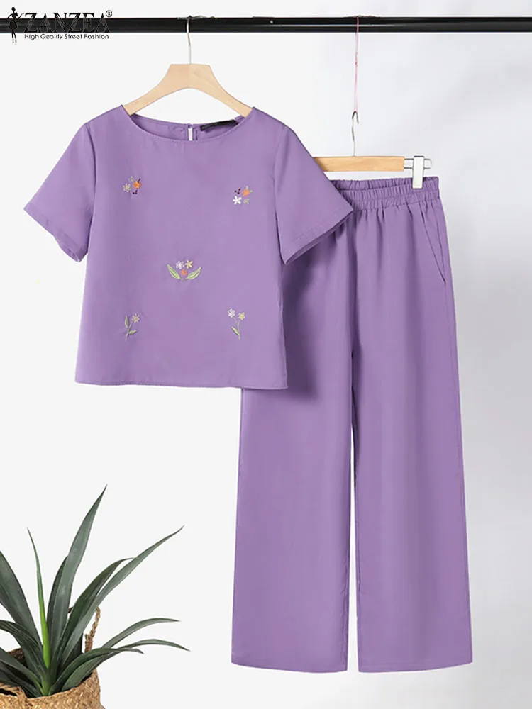 ZANZEA Summer Elegant Short Sleeve Flroal Blouse Pant Sets 2pcs Tracksuit Women Work Matching Sets Casual Loose Trousers Suits
ZANZEA Summer Elegant Short Sleeve Flroal Blouse Pant Sets 2pcs Tracksuit Women Work Matching Sets Casual Loose Trousers Suits