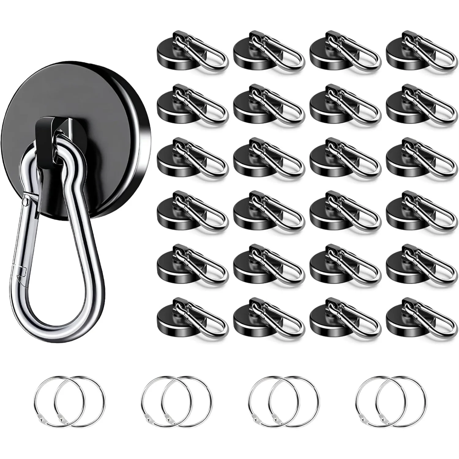 Magnetic Hooks Heavy Duty 150Lbs 24 Pack Super Strong Neodymium Magnet Hooks with Swivel Carabiner for Cruise Grill Cabin Hanging
Magnetic Hooks Heavy Duty 150Lbs 24 Pack Super Strong Neodymium Magnet Hooks with Swivel Carabiner for Cruise Grill Cabin Hanging