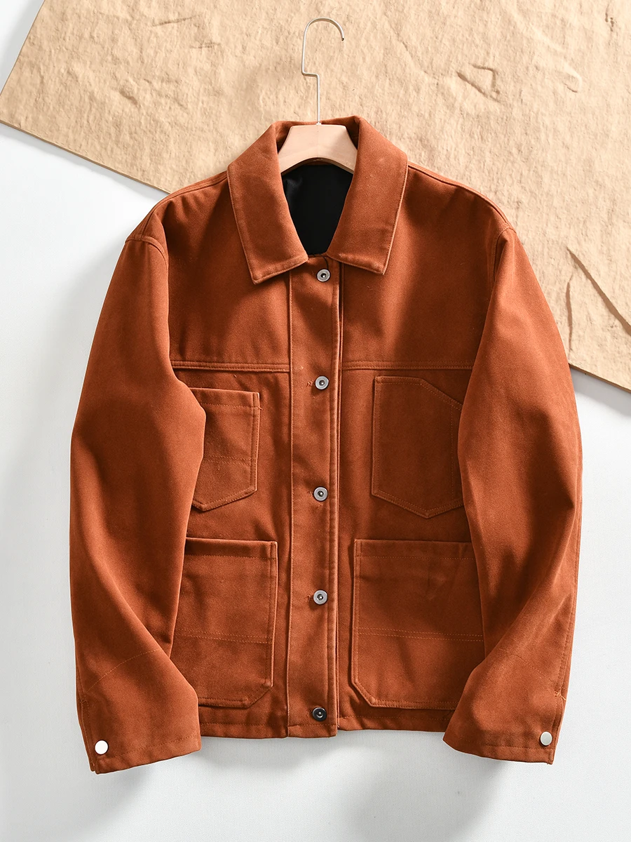 Fine Suede Collar Jacket Men's Casual Outerwear Vintage American Style Autumn Winter Fashion Urban Loose Fit Long Sleeve Coat
Fine Suede Collar Jacket Men's Casual Outerwear Vintage American Style Autumn Winter Fashion Urban Loose Fit Long Sleeve Coat