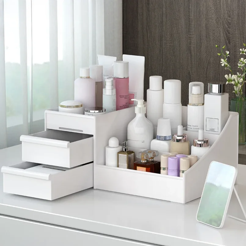 New Drawer Makeup Storage Box Dormitory Finishing Plastic Shelf Cosmetics Skin Care Dressing Table Desktop Makeup Storage Box
New Drawer Makeup Storage Box Dormitory Finishing Plastic Shelf Cosmetics Skin Care Dressing Table Desktop Makeup Storage Box