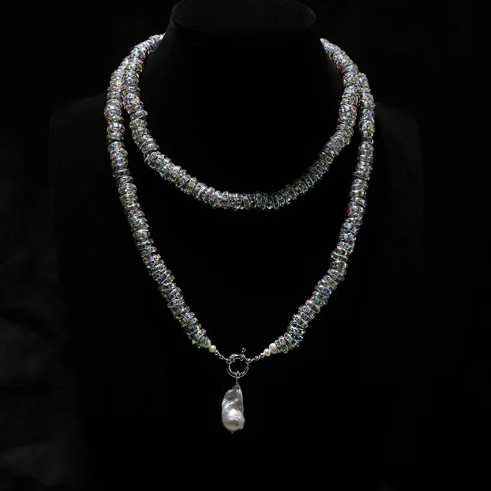 Light Luxury Glitter Dazzle Diamond Ring Double Collar Baroque Fresh Water Pearl Pendant Necklace Temperament Jewelry
Light Luxury Glitter Dazzle Diamond Ring Double Collar Baroque Fresh Water Pearl Pendant Necklace Temperament Jewelry