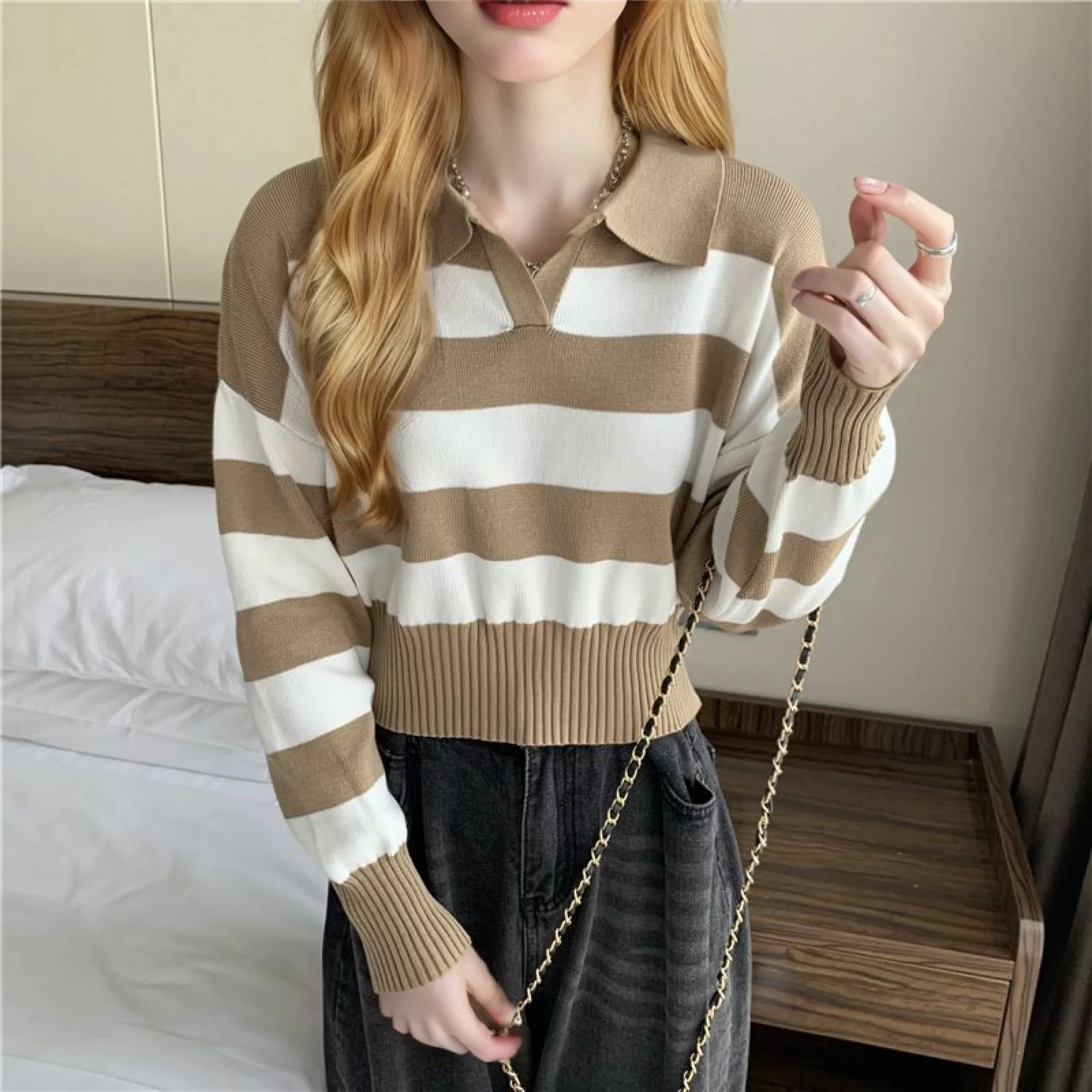 Женские вязаные топы с круглым вырезом и длинными рукавами, свитера, рубашки, свободная блузка
Женские вязаные топы с круглым вырезом и длинными рукавами, свитера, рубашки, свободная блузка