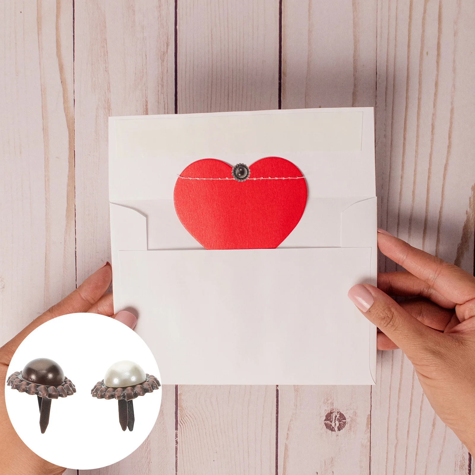 20Pcs Imitation Pearl Brads Vintage Style Pearl Split Pins for Scrapbook Paper Projects Craft Making Accessories
20Pcs Imitation Pearl Brads Vintage Style Pearl Split Pins for Scrapbook Paper Projects Craft Making Accessories