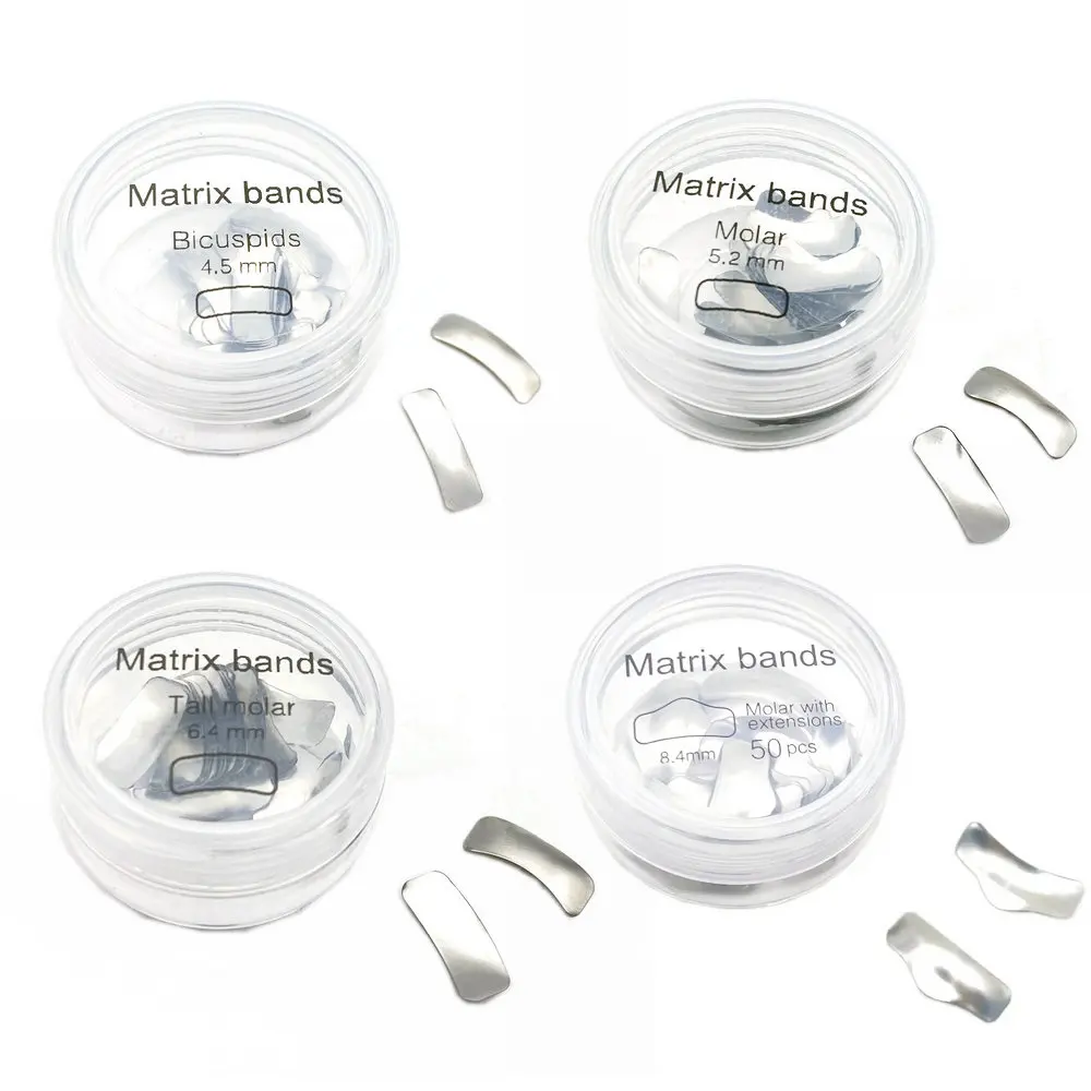 50pcs Dental Metal Matrices Bands Dental Sectional Contoured Bands Dentist Matrix Band Tools
50pcs Dental Metal Matrices Bands Dental Sectional Contoured Bands Dentist Matrix Band Tools