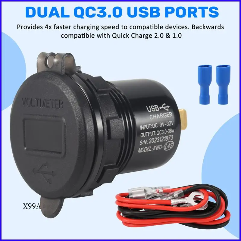 WO-Quick Charge 3.0 Автомобильное зарядное устройство с двумя USB-портами с вольтметром и переключателем ВКЛ/ВЫКЛ, быстрое зарядное устройство с розеткой USB 36 Вт 12 В для автомобиля, лодки и морской пехоты
WO-Quick Charge 3.0 Автомобильное зарядное устройство с двумя USB-портами с вольтметром и переключателем ВКЛ/ВЫКЛ, быстрое зарядное устройство с розеткой USB 36 Вт 12 В для автомобиля, лодки и морской пехоты