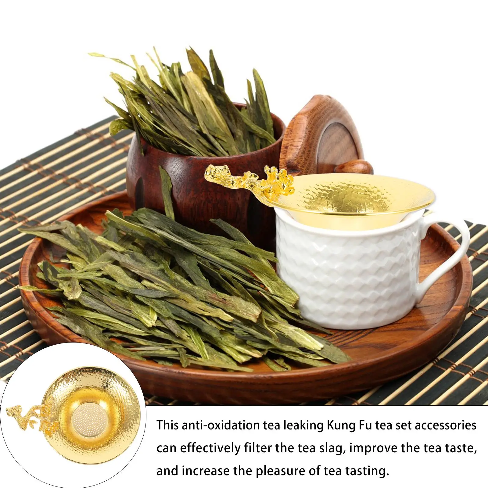 Plum Strainer Copper Filter Practical Funnel Teaware Supply Long Grip Gold Mesh Loose Leaves Heat Resistant
Plum Strainer Copper Filter Practical Funnel Teaware Supply Long Grip Gold Mesh Loose Leaves Heat Resistant