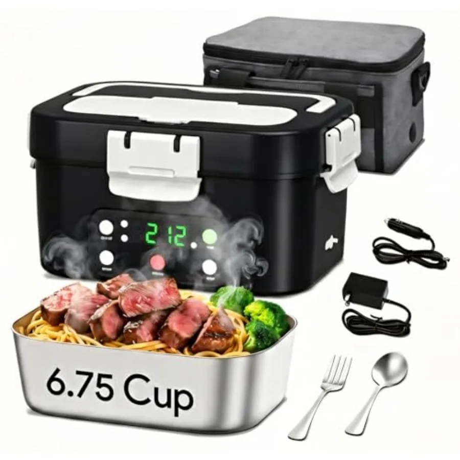 Cordless Electric Lunch Box 6.7 Cups Smart Timer Auto Heated Lunch Box 16000mAh Rechargeable Food Warmer for Work Car Home Leak
Cordless Electric Lunch Box 6.7 Cups Smart Timer Auto Heated Lunch Box 16000mAh Rechargeable Food Warmer for Work Car Home Leak