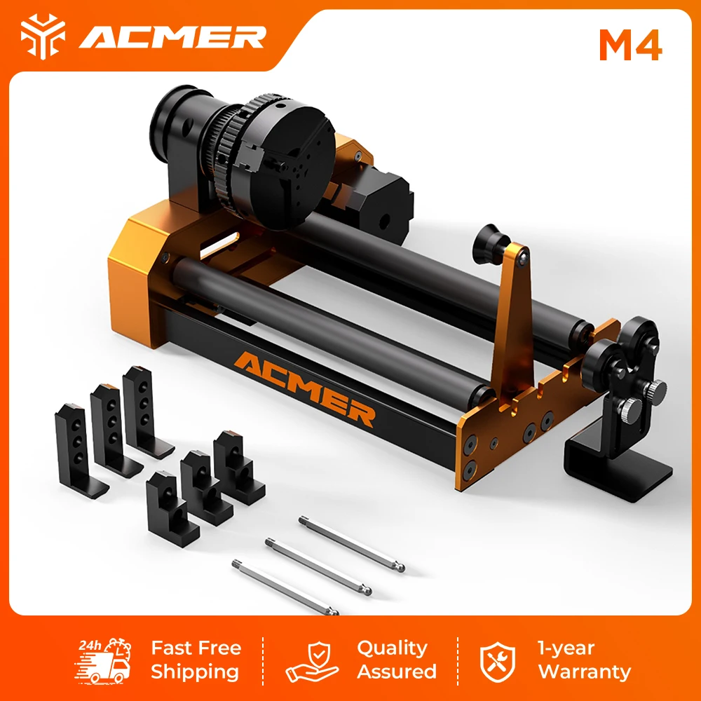 ACMER M4 Laser Rotation Module 4-in-1 Module 3-jaw Rotating Gripper Diameter 3–15 mm Suitable for Cylindrical Spherical Ring
ACMER M4 Laser Rotation Module 4-in-1 Module 3-jaw Rotating Gripper Diameter 3–15 mm Suitable for Cylindrical Spherical Ring