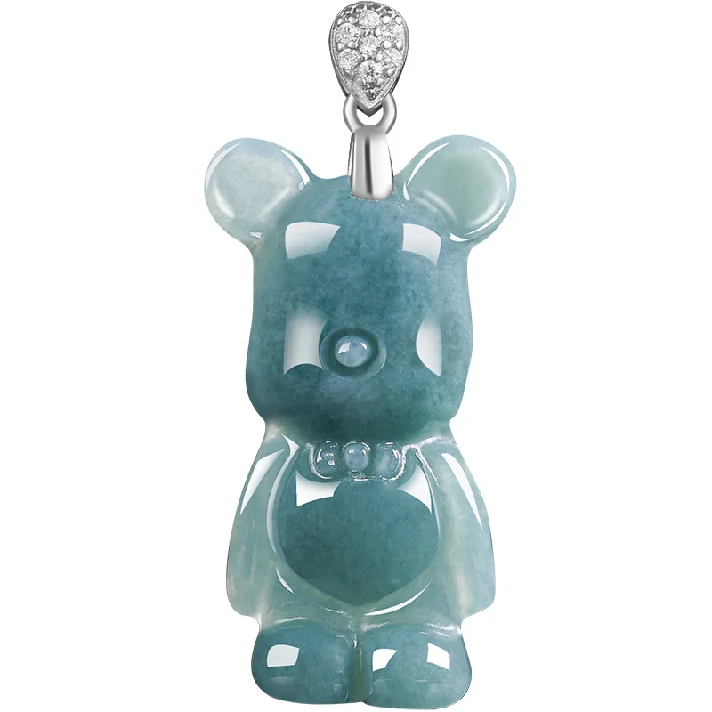 Blue Water Jadeite Bear Pendant Natural A-Grade S925 Silver Cute Animal Jewelry Kawaii Lucky Gift for Women Girls
Blue Water Jadeite Bear Pendant Natural A-Grade S925 Silver Cute Animal Jewelry Kawaii Lucky Gift for Women Girls