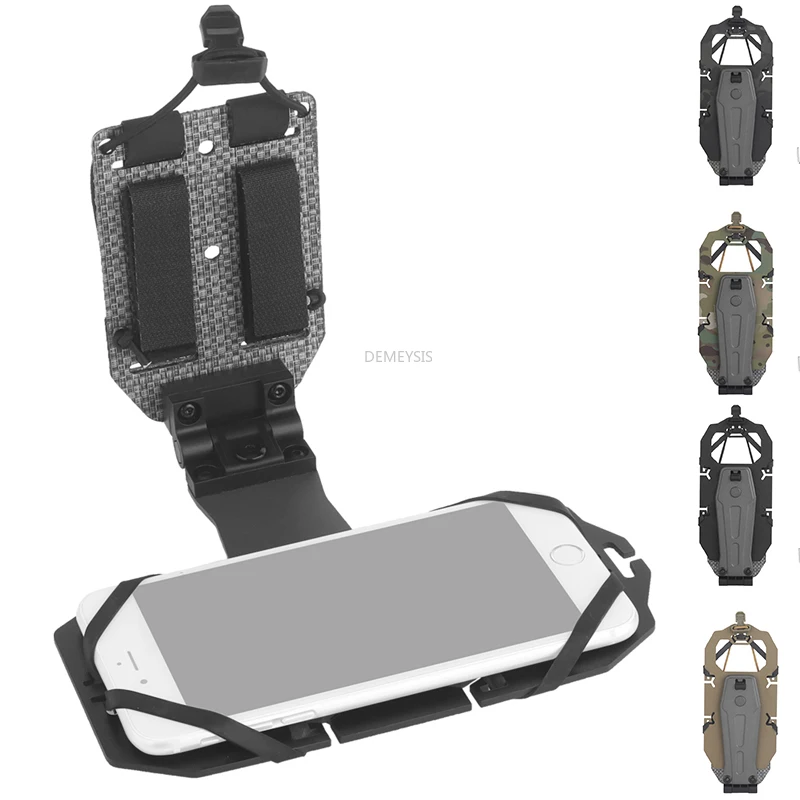 MOLLE Foldable Navigation Mount Tactical Smartphone Holder Chest Rig Mobile Phone Rack for Outdoor Hiking Camping