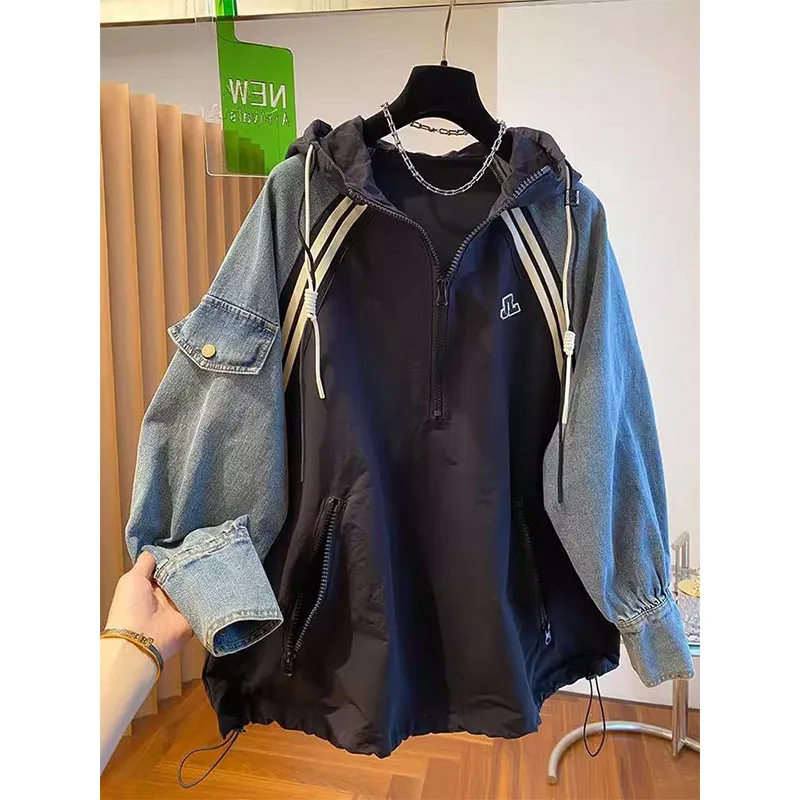 Large Size Denim Jaet Hooded Zipper Spring Outerwear ex Oversized Trendy Pullover Sweatirt Breathable Casual Jaet
Large Size Denim Jaet Hooded Zipper Spring Outerwear ex Oversized Trendy Pullover Sweatirt Breathable Casual Jaet