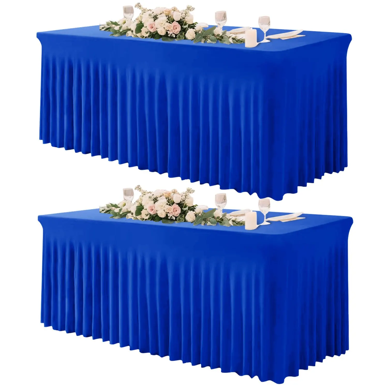 6FT Stretch Spandex Tablecloths with Pleated Skirt – 1/2/4/6 Pack Fitted Rectangle Covers, Wrinkle-Free & Washable, Perfect for Weddings, Parties, Banquets & Events
6FT Stretch Spandex Tablecloths with Pleated Skirt – 1/2/4/6 Pack Fitted Rectangle Covers, Wrinkle-Free & Washable, Perfect for Weddings, Parties, Banquets & Events