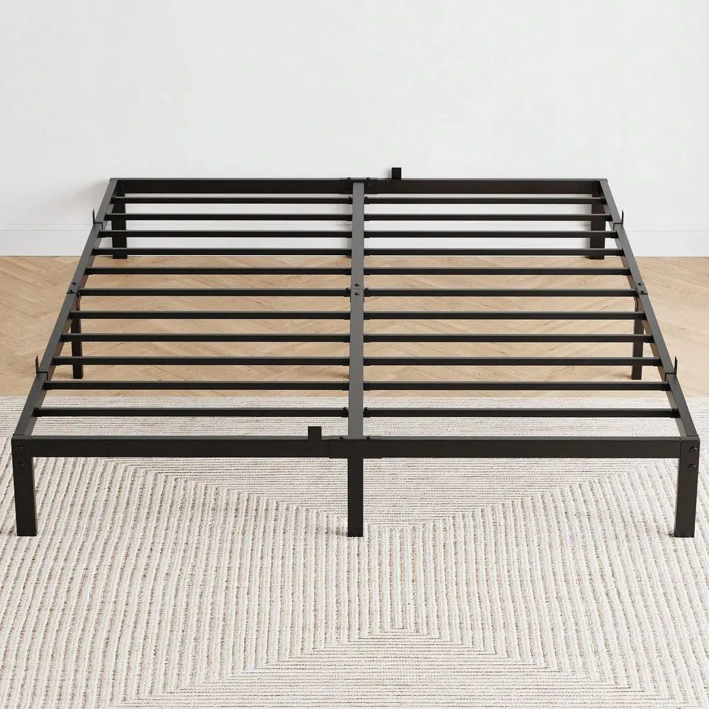Inch Metal Platform Bed Frame, Steel Support, No Box Spring Needed, Easy Assembly, Black