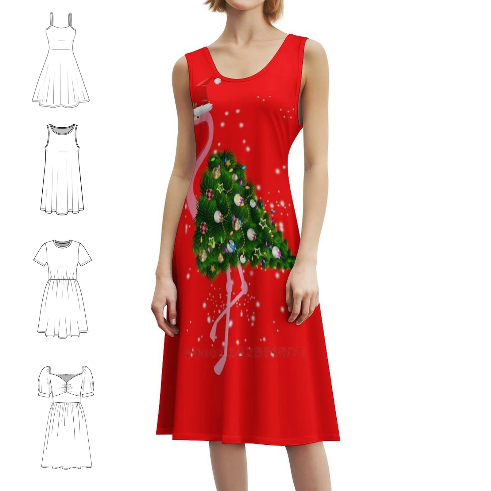 Funny Flamingo Christmas Tree Xmas Light Costume Vintage Bohemian Dress Puff Sleeve Or Sleeveless Options For Women Dress
Funny Flamingo Christmas Tree Xmas Light Costume Vintage Bohemian Dress Puff Sleeve Or Sleeveless Options For Women Dress