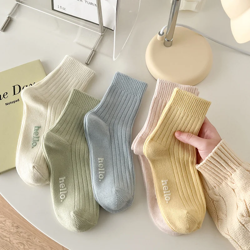 Spring Summer Korean Women Socks Japanese Hot Stamping Hello Printing Cotton Socks Female Casual Simple Cute Socks
Spring Summer Korean Women Socks Japanese Hot Stamping Hello Printing Cotton Socks Female Casual Simple Cute Socks