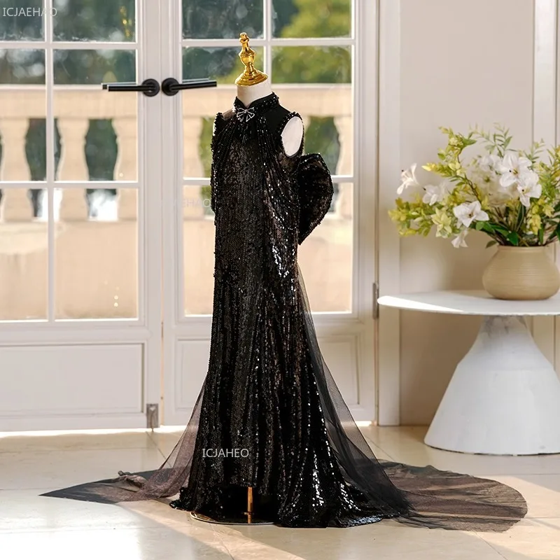 Flower Girl Dress Kids Black Flower Girl Wedding Birthday Party Evening Formal Clothes Princess Gown Piano Performance Children
Flower Girl Dress Kids Black Flower Girl Wedding Birthday Party Evening Formal Clothes Princess Gown Piano Performance Children