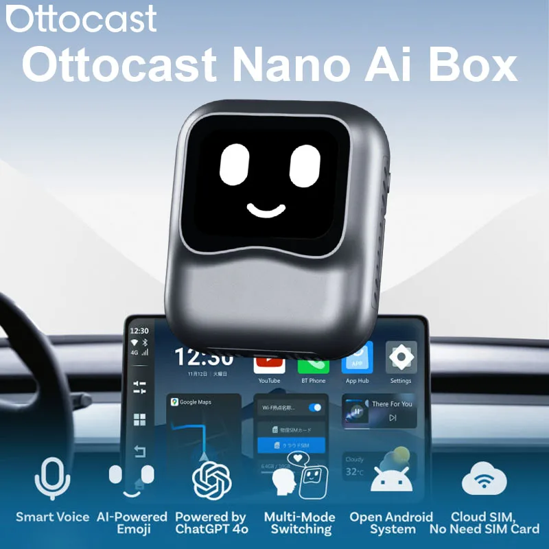 OTTOCAST NANO AI BOX Wireless Carplay Android Auto Adapter Android 13 QCM6225 8+128GB Voice Control Video Box for Toyota Benz VW
OTTOCAST NANO AI BOX Wireless Carplay Android Auto Adapter Android 13 QCM6225 8+128GB Voice Control Video Box for Toyota Benz VW