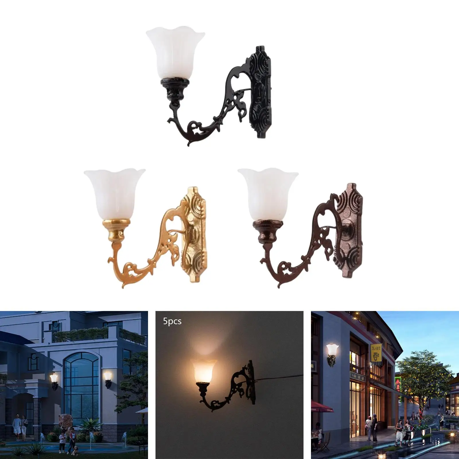 5Pcs Hanging Model Railway Wall Lamp 1:87 3V/12V Miniature Lights Landscape Scenery Architecture Model
5Pcs Hanging Model Railway Wall Lamp 1:87 3V/12V Miniature Lights Landscape Scenery Architecture Model