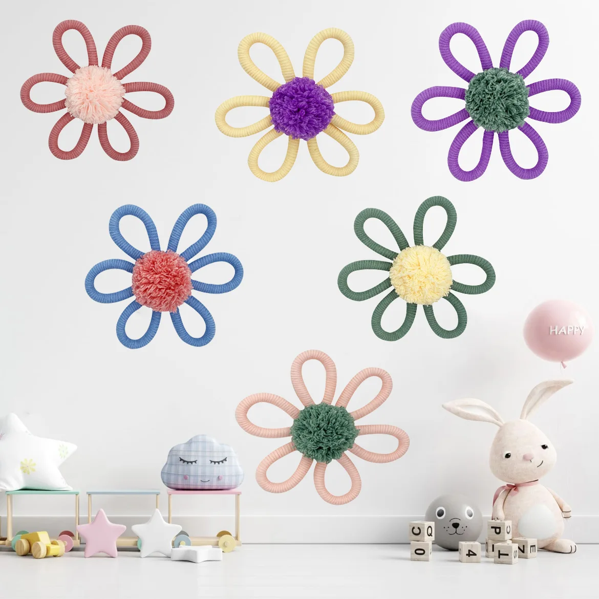 Bohemian Children's Room Decor Daisy Pom-Pom Flower Wall Hanging Home Decor for Baby Girls and Kids Wall Art Floral
Bohemian Children's Room Decor Daisy Pom-Pom Flower Wall Hanging Home Decor for Baby Girls and Kids Wall Art Floral
