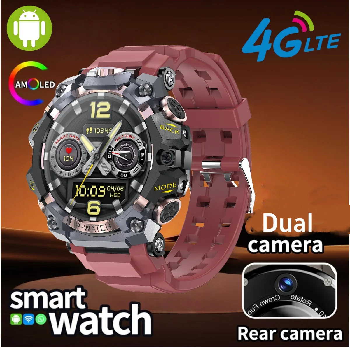 4G Cellular Version Smartwatch Upgrade Android 10.0 Smart Watch With HD Dual Camera IP68 Watchproof Swimming Compass GPS NFC
4G Cellular Version Smartwatch Upgrade Android 10.0 Smart Watch With HD Dual Camera IP68 Watchproof Swimming Compass GPS NFC