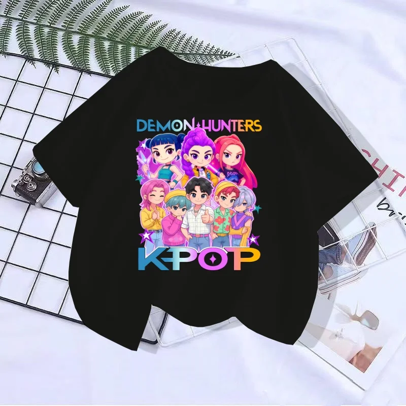 Kpop Demon Hunters Children's Clothing Short Sleeve T-shirt Cute K-pop Demon Hunters Harajuku T-shirt for Boys Girls
Kpop Demon Hunters Children's Clothing Short Sleeve T-shirt Cute K-pop Demon Hunters Harajuku T-shirt for Boys Girls