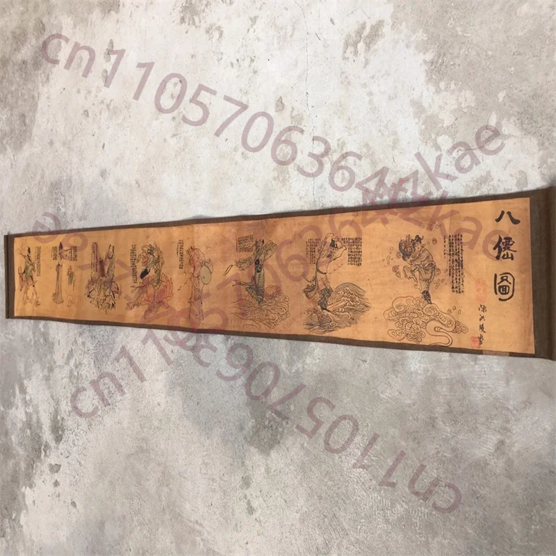 Китайская старинная бумага, живопись тушью и кистью, Диаграмма Восьми Бессмертных, длинная свитковая живопись
Китайская старинная бумага, живопись тушью и кистью, Диаграмма Восьми Бессмертных, длинная свитковая живопись