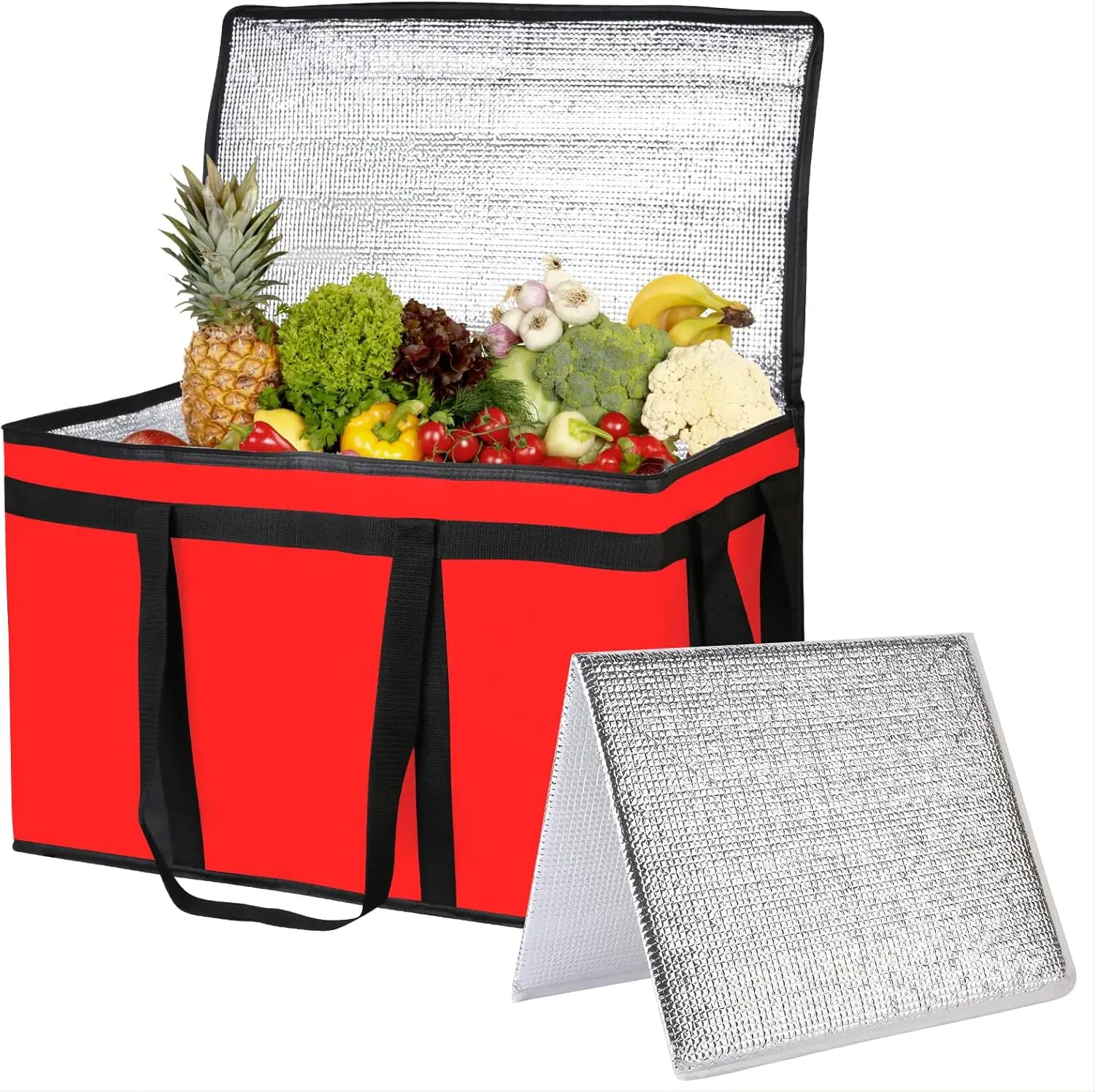 Insulated Food Delivery Bag With Hard Bottom, XXXL Pizza Cooler Bags, Rideshare Delivery Bag, Grocery Shopping bag, Thermal C
Insulated Food Delivery Bag With Hard Bottom, XXXL Pizza Cooler Bags, Rideshare Delivery Bag, Grocery Shopping bag, Thermal C