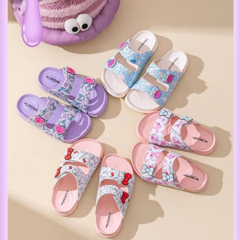 Sanrio Casual Shoes Hello Kitty Kuromi Sandals Low-heeled Bow Open Toe PU Leather Slippers Girls Anti-slip Pink My Melody Shoes
Sanrio Casual Shoes Hello Kitty Kuromi Sandals Low-heeled Bow Open Toe PU Leather Slippers Girls Anti-slip Pink My Melody Shoes