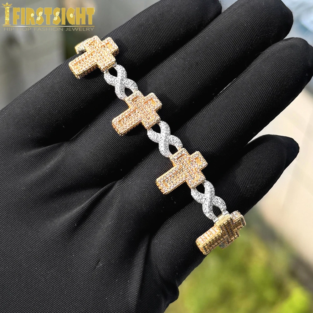 Iced Out Cross Infinity Chain Bracelet Two Tone Color Cubic Zirconia Cuban Chain Bangle For Women Men Hip Hop Rapper Jewelry
Iced Out Cross Infinity Chain Bracelet Two Tone Color Cubic Zirconia Cuban Chain Bangle For Women Men Hip Hop Rapper Jewelry
