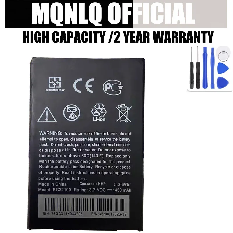 BG32100 Battery For HTC Desire s S510E S710e S710D C510e G11 Incredible S G12 G15 1450mAh + Free tools
BG32100 Battery For HTC Desire s S510E S710e S710D C510e G11 Incredible S G12 G15 1450mAh + Free tools