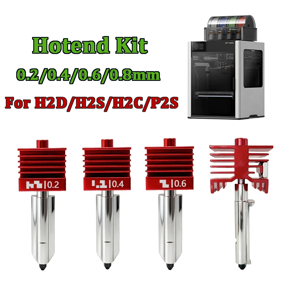 New High Quality H2D Hotend Kit with 0.2/0.4/0.6/0.8mm Hardened steel Nozzle Replace Hotend Kit For Bambu H2D H2S H2C A1/A1mini
New High Quality H2D Hotend Kit with 0.2/0.4/0.6/0.8mm Hardened steel Nozzle Replace Hotend Kit For Bambu H2D H2S H2C A1/A1mini