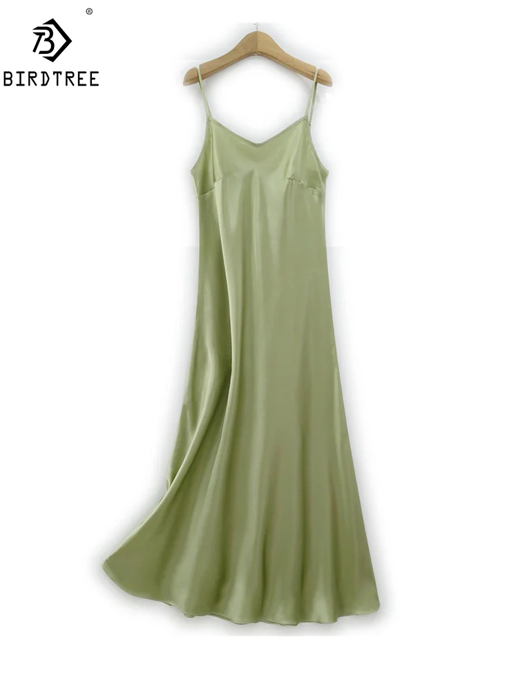 BirdTree, 100% Silk Elegant OL Dresses, Women Spaghetti Strap Solid Color, Simplicity Vacation Party Dress, 2024 Summer D44156QM
BirdTree, 100% Silk Elegant OL Dresses, Women Spaghetti Strap Solid Color, Simplicity Vacation Party Dress, 2024 Summer D44156QM
