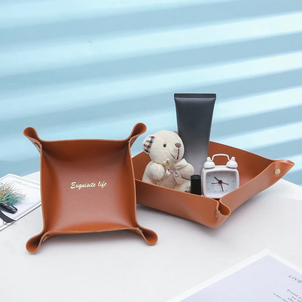 Foldable Storage Box PU Leather Tray Table Key Wallet Coin Box Tray Desktop Storage Box Organizer Box Tray
Foldable Storage Box PU Leather Tray Table Key Wallet Coin Box Tray Desktop Storage Box Organizer Box Tray
