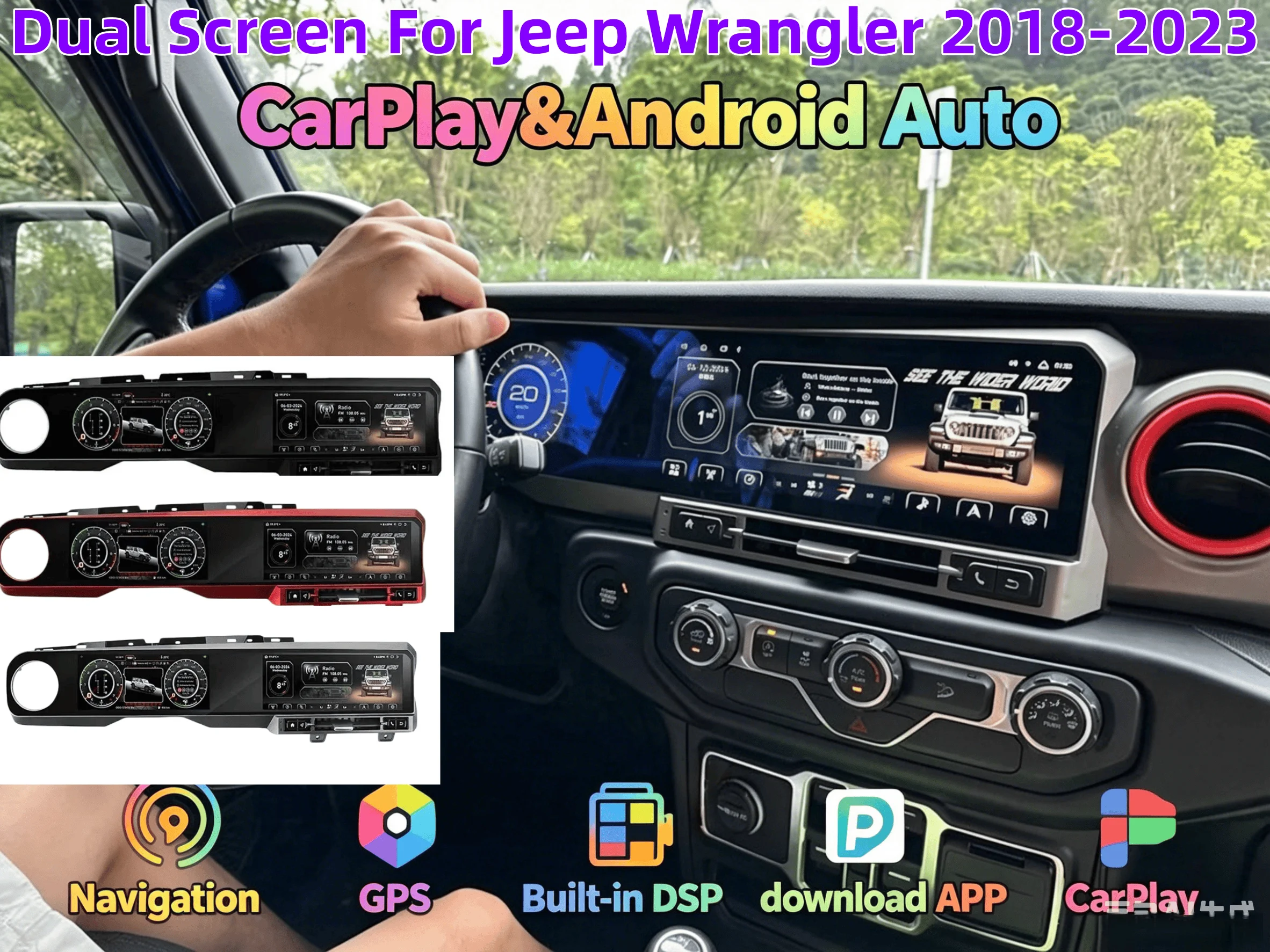 Digital Cluster Dual Screen For Jeep Wrangler 2018-2023 Android Stereo GPS Carplay LCD Instrument Panel Car Radio Multimedia
Digital Cluster Dual Screen For Jeep Wrangler 2018-2023 Android Stereo GPS Carplay LCD Instrument Panel Car Radio Multimedia
