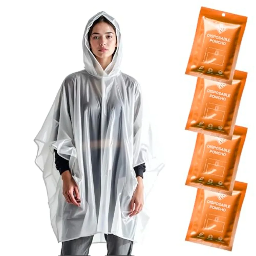 Disposable Rain Ponchos for Adults - Clear with Hood, Compact Emergency Ponchos for Hiking, Camping, Travel
Disposable Rain Ponchos for Adults - Clear with Hood, Compact Emergency Ponchos for Hiking, Camping, Travel
