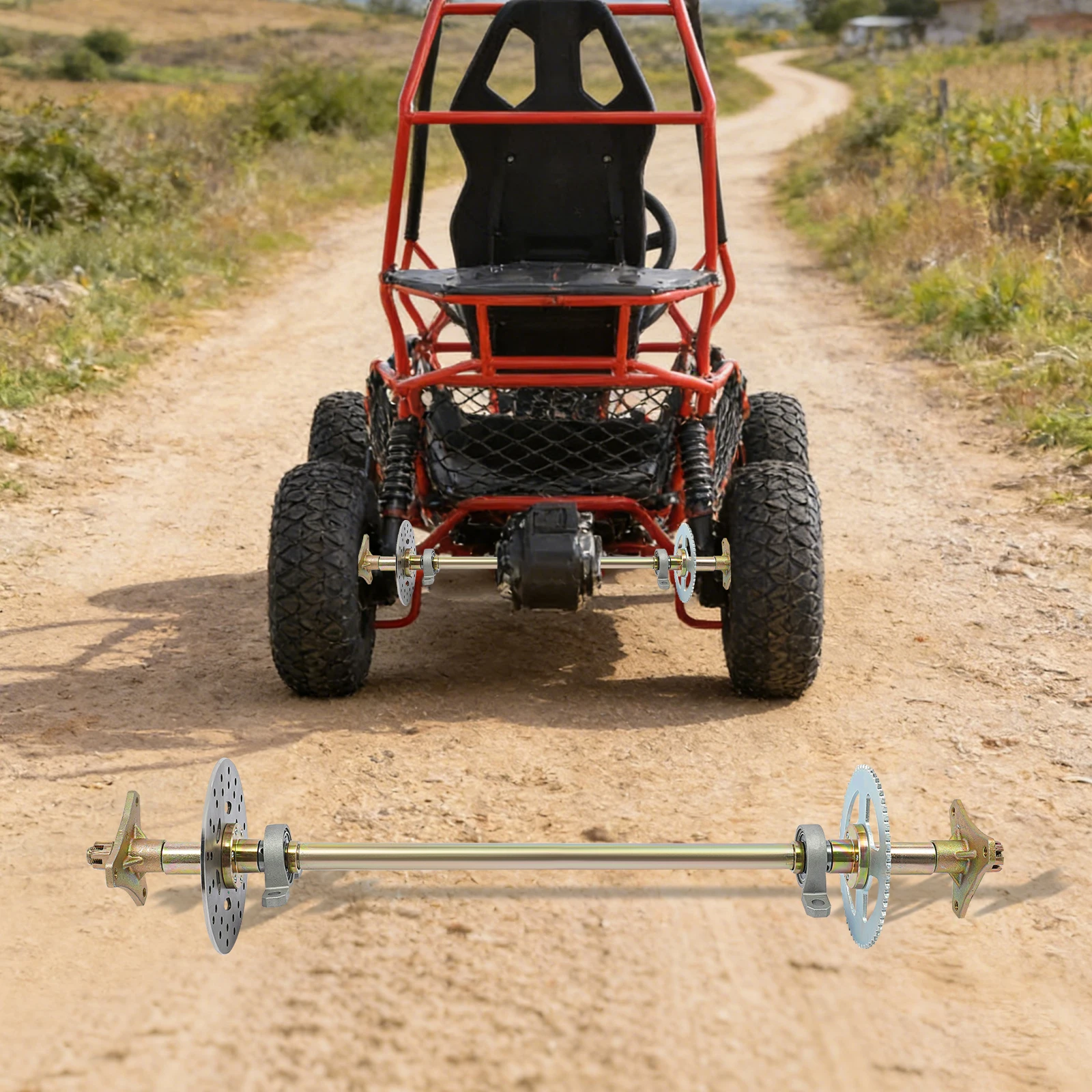 740mm 29.1 Inch High Strength Steel Rear Axle Assembly Kit, Complete Go Kart Rear Axle Kit with Brake Assembly Pillow Blocks, Heavy Duty Live Axle Kit for 50cc 70cc 90cc ATV Quad Buggy
740mm 29.1 Inch High Strength Steel Rear Axle Assembly Kit, Complete Go Kart Rear Axle Kit with Brake Assembly Pillow Blocks, Heavy Duty Live Axle Kit for 50cc 70cc 90cc ATV Quad Buggy
