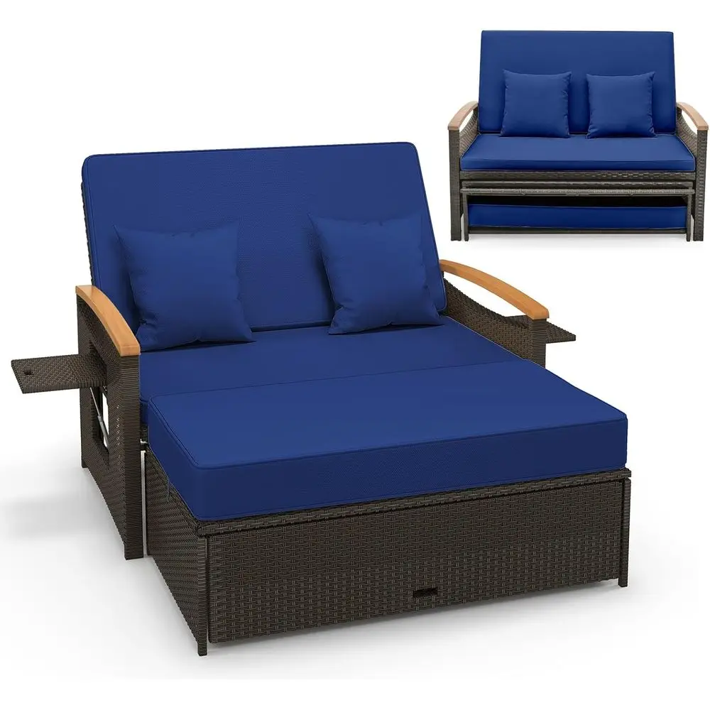 Moccha Outdoor Wicker Daybed, Patio Rattan Loveseat Soa w/ 4-Level Adjustable Backrest, olding Panels, Storage Ottoman & Cushion
Moccha Outdoor Wicker Daybed, Patio Rattan Loveseat Soa w/ 4-Level Adjustable Backrest, olding Panels, Storage Ottoman & Cushion