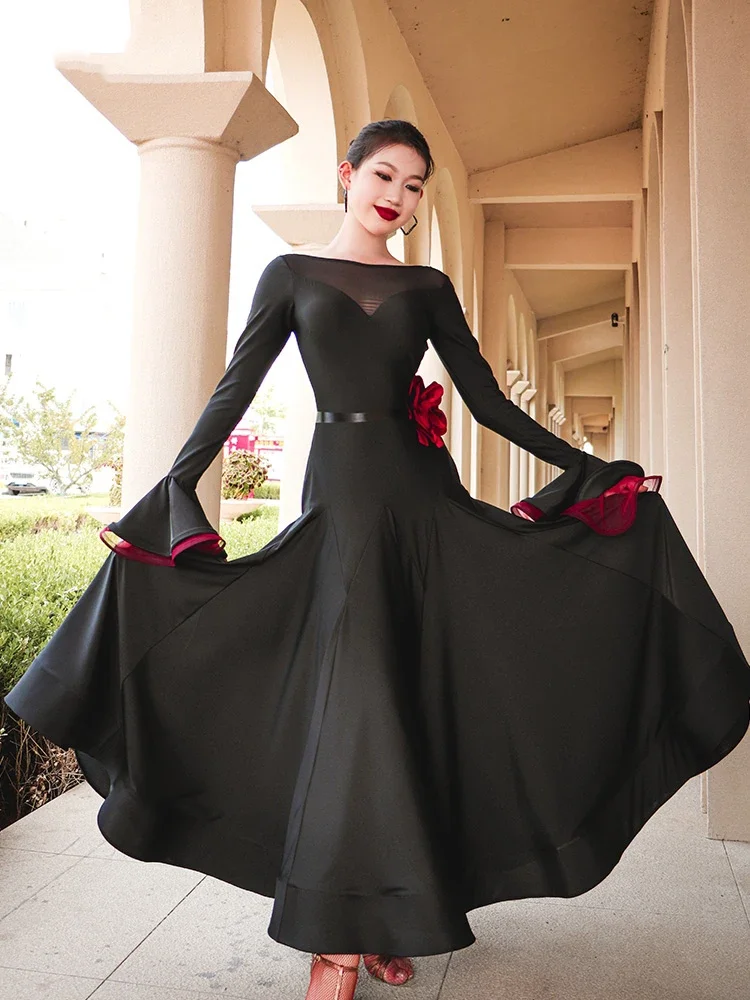 Trumpet Sleeved Big Swing Fishbone Skirt Ballroom Dance Competition Dress For Women Adult Waltz Modern Dance Dress
Trumpet Sleeved Big Swing Fishbone Skirt Ballroom Dance Competition Dress For Women Adult Waltz Modern Dance Dress