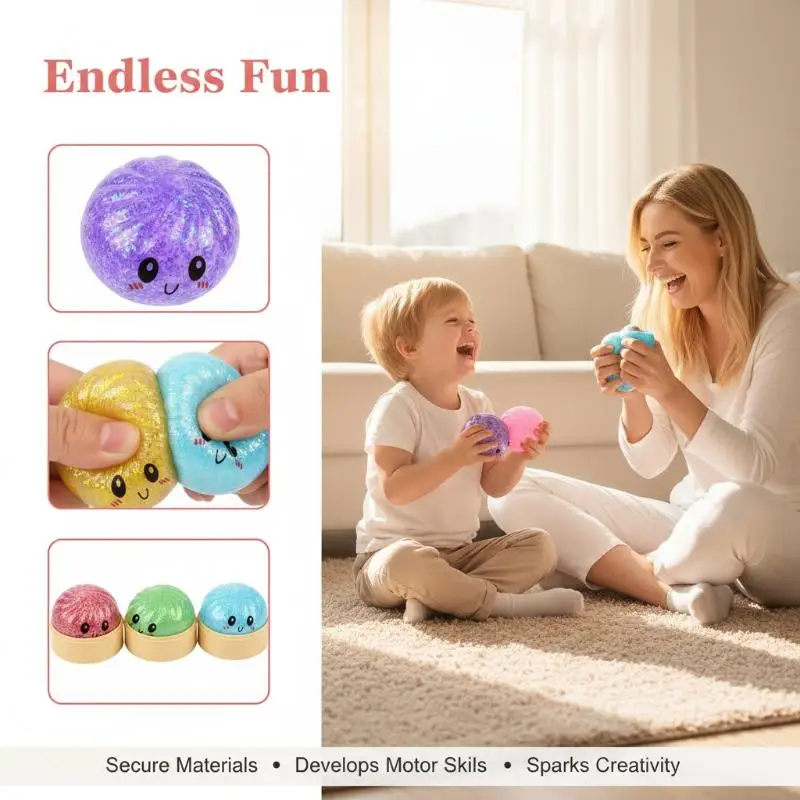 Stress Relief Ecocompression Toy Squeezable Simulated Steamed Bun Soft Bun with Smiling Face for Office Home Gift
Stress Relief Ecocompression Toy Squeezable Simulated Steamed Bun Soft Bun with Smiling Face for Office Home Gift