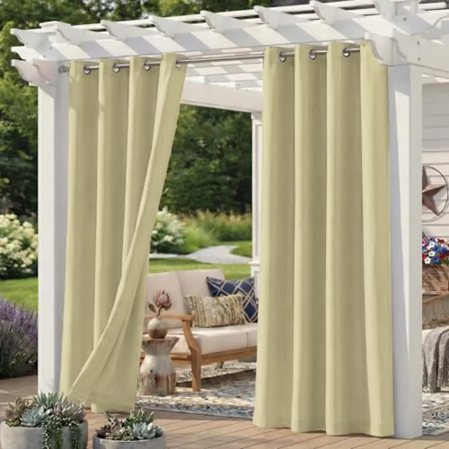 Set of 6 Outdoor Curtains for Patio Waterproof, Breathable Grommet Privacy Panels for Porch, Pergola and Gazebo, Light Filterin
Set of 6 Outdoor Curtains for Patio Waterproof, Breathable Grommet Privacy Panels for Porch, Pergola and Gazebo, Light Filterin