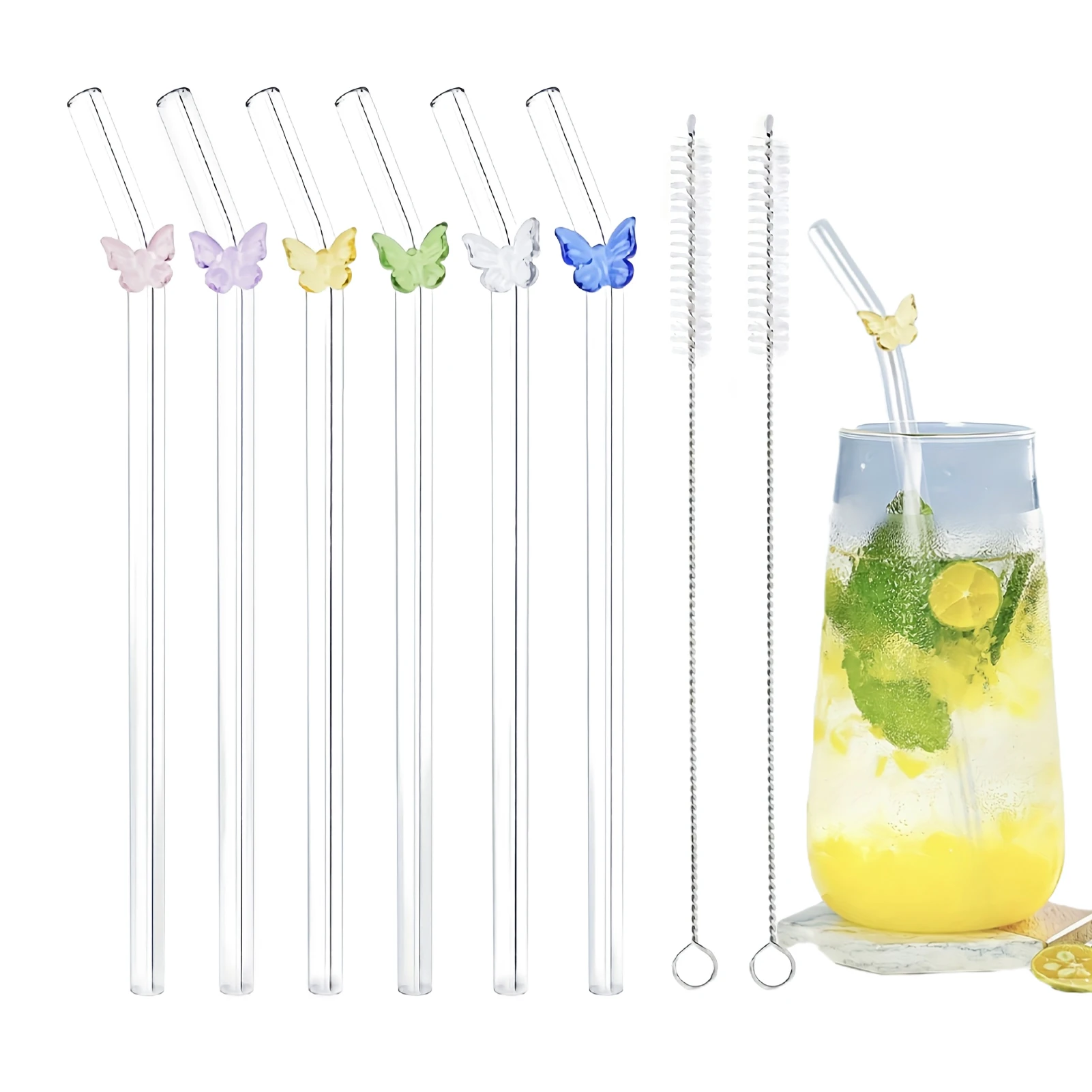 Cute Butterfly Straw Pretty Reusable Glass Tube Dishwasher Safety Durable Straws For Smoothie Cocktail Juice Smoothie Drinks
Cute Butterfly Straw Pretty Reusable Glass Tube Dishwasher Safety Durable Straws For Smoothie Cocktail Juice Smoothie Drinks