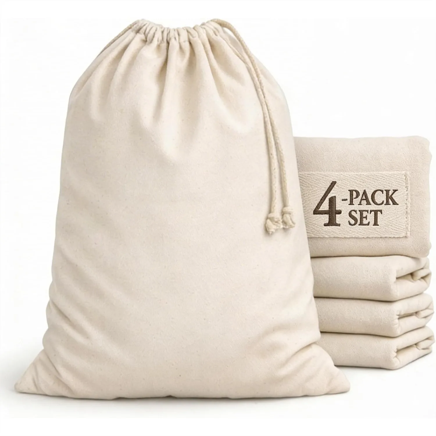 Extra-Large Cotton Canvas Laundry Bags 4-Pack 28"x36" Heavy Duty Washable Drawstring Bags for Travel, Delicates & Storage
Extra-Large Cotton Canvas Laundry Bags 4-Pack 28"x36" Heavy Duty Washable Drawstring Bags for Travel, Delicates & Storage