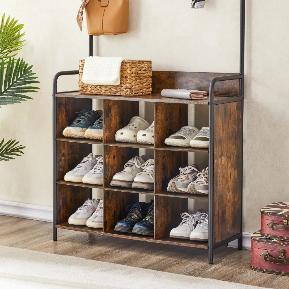 Coat Rack, Hall Tree with Shoe Racks for Entryway, 3-in-1 Entryway Coat Racks and Storage Rack, with 7 Hooks, a Hanging Rod
Coat Rack, Hall Tree with Shoe Racks for Entryway, 3-in-1 Entryway Coat Racks and Storage Rack, with 7 Hooks, a Hanging Rod