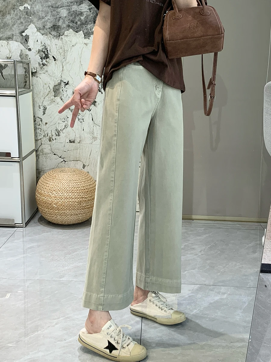 High Waist Straight Leg Stretchy Jeans Women's Spring Summer New Slimming Commute Style Small Size Nine Points Wide Leg Pants
High Waist Straight Leg Stretchy Jeans Women's Spring Summer New Slimming Commute Style Small Size Nine Points Wide Leg Pants