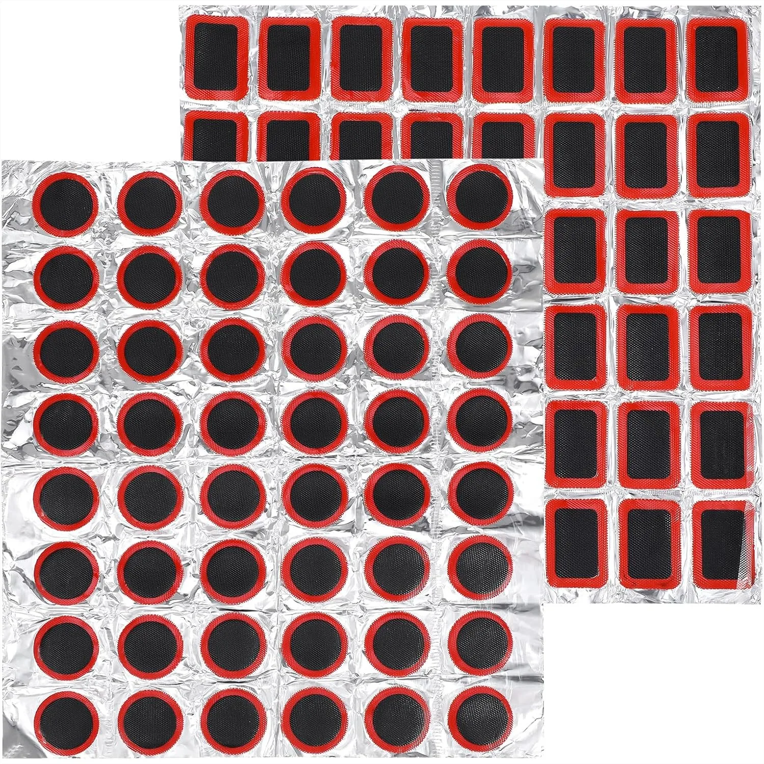 96Pcs Bike Tire Patches for Road Mountain Bicycle Motorcycle Inner Tube Repair with Round and Square Shapes
96Pcs Bike Tire Patches for Road Mountain Bicycle Motorcycle Inner Tube Repair with Round and Square Shapes